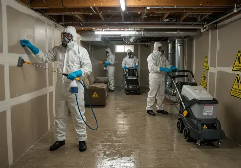 Basement Moisture Removal and Structural Drying process in Lafayette, LA